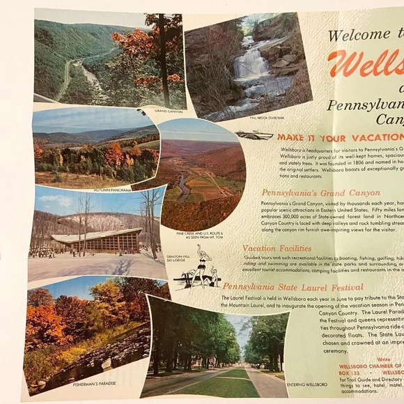 Vintage Grand Canyon Wellsboro Pennsylvania Travel Brochure - Picture 4 of 8